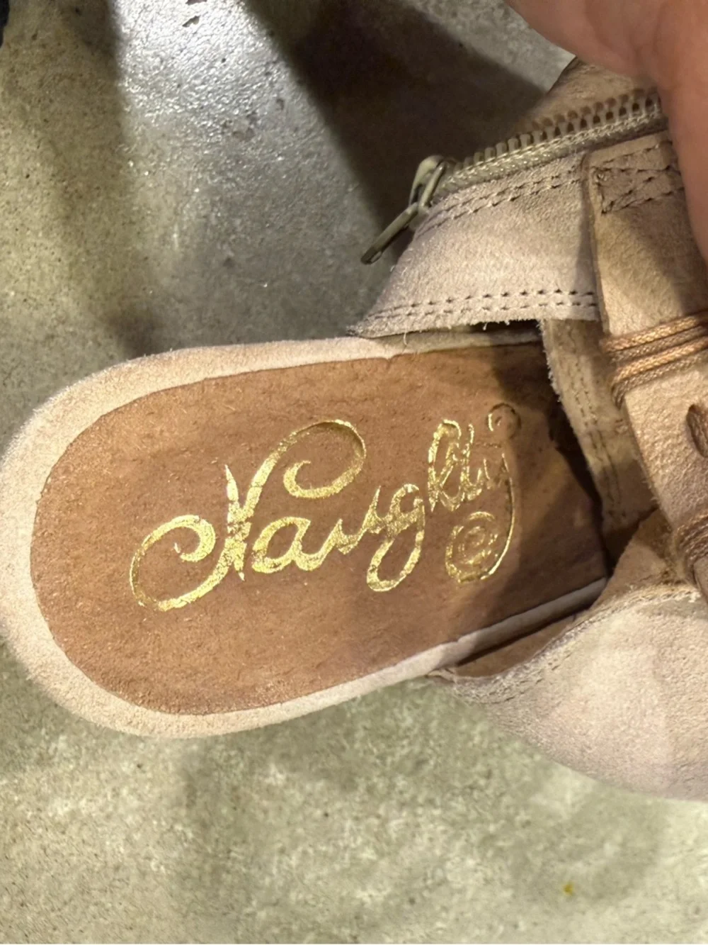 naughty monkey Tan Suede Braided Strap Wedge Sandals
